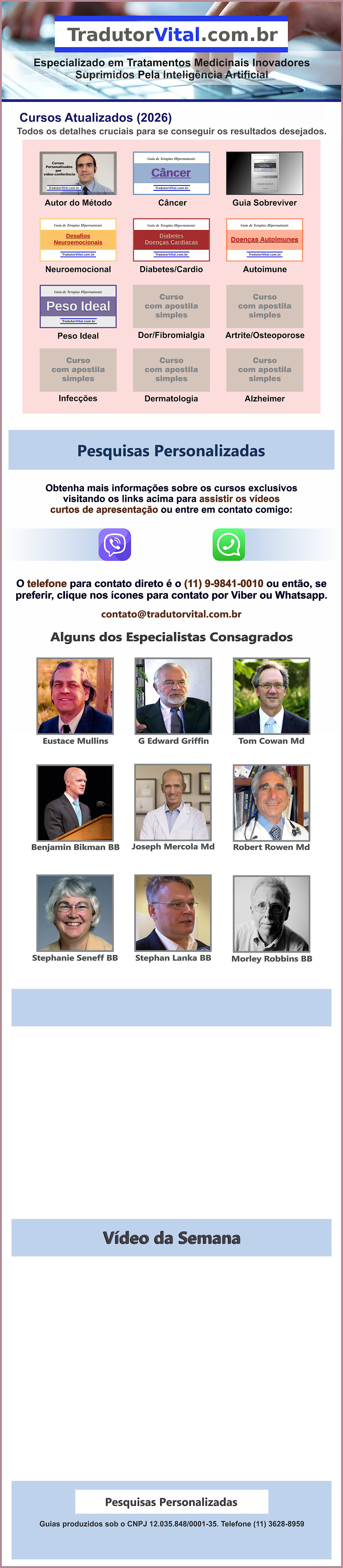 Tradutor Vital: Cursos de Medicina Inovadora sem Produtos Farmac&ecirc;uticos